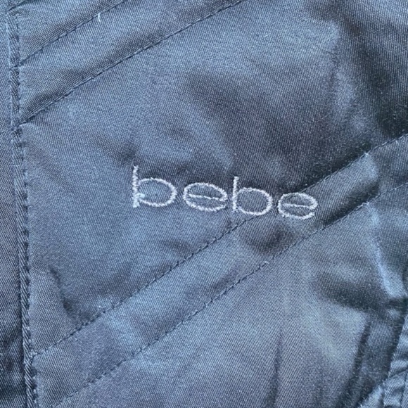 Bebe Black Rabbit Fur Trim with Blended Down Feather Jacket I Size: S - Picture 7 of 12